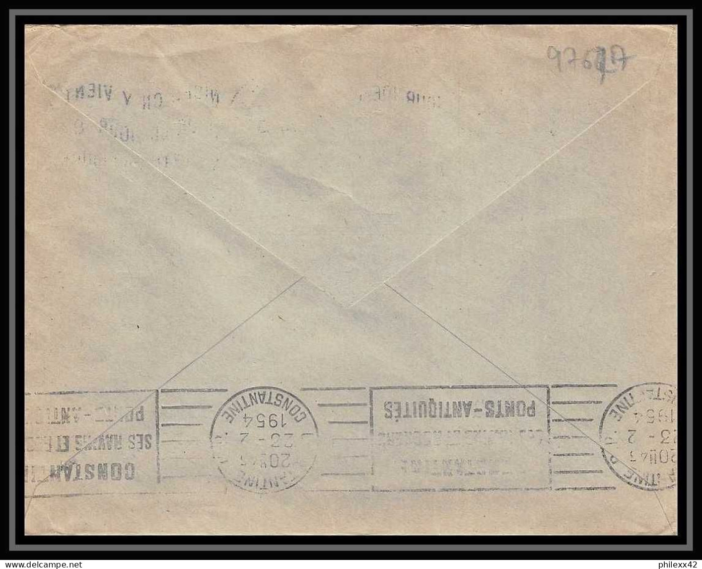 9767 N°886 Gandon Krag Nice Garibaldi 1954 Constantine Algerie France Lettre Cover - 1921-1960: Modern Period