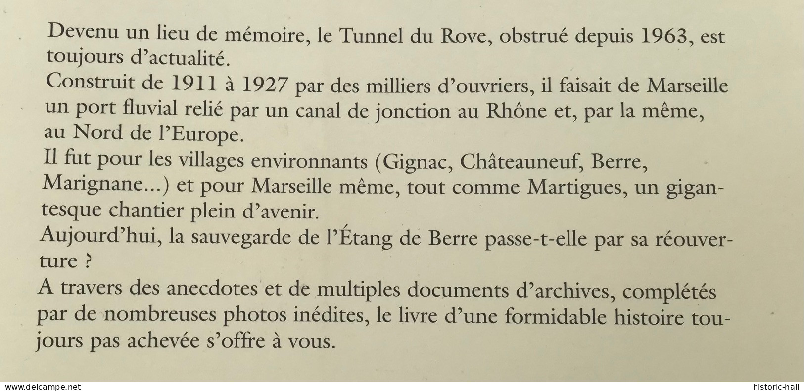 Le Tunnel Du Rove - Le Canal De Jonction De Marseille Au Rhone - 1999 - M. MÉTÉNIER & F. REVILLA - Geschichte