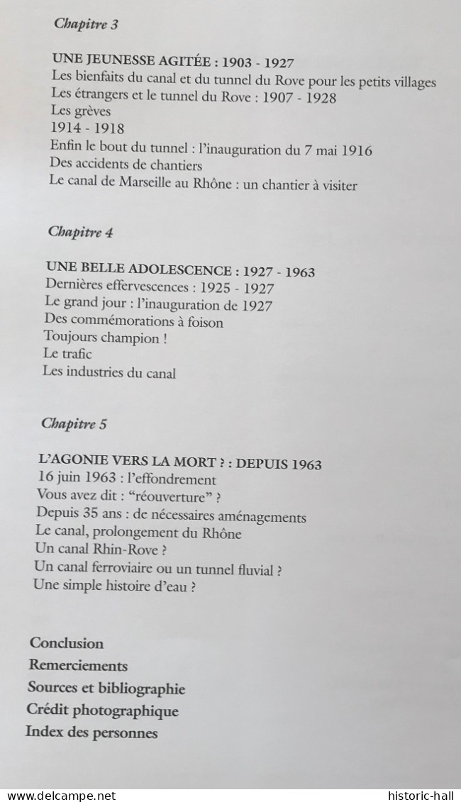 Le Tunnel Du Rove - Le Canal De Jonction De Marseille Au Rhone - 1999 - M. MÉTÉNIER & F. REVILLA - History