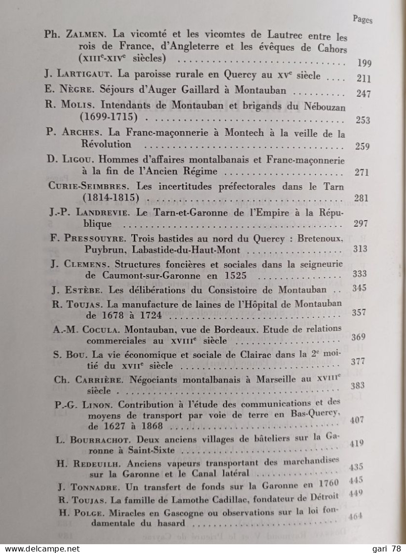 Montauban Et Le Bas-Quercy. Actes Du XXVIIe Congrès D'Etudes De La Fédération Des Sociétés Académiques Et Savantes ..... - Geschiedenis