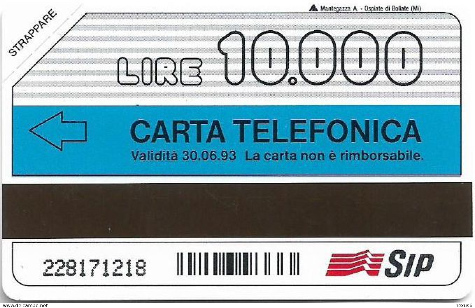 Italy - SIP (Urmet) - Il Fisco, Exp.30.06.1993, 10.000₤, 500.000ex, Mint - Öff. Diverse TK