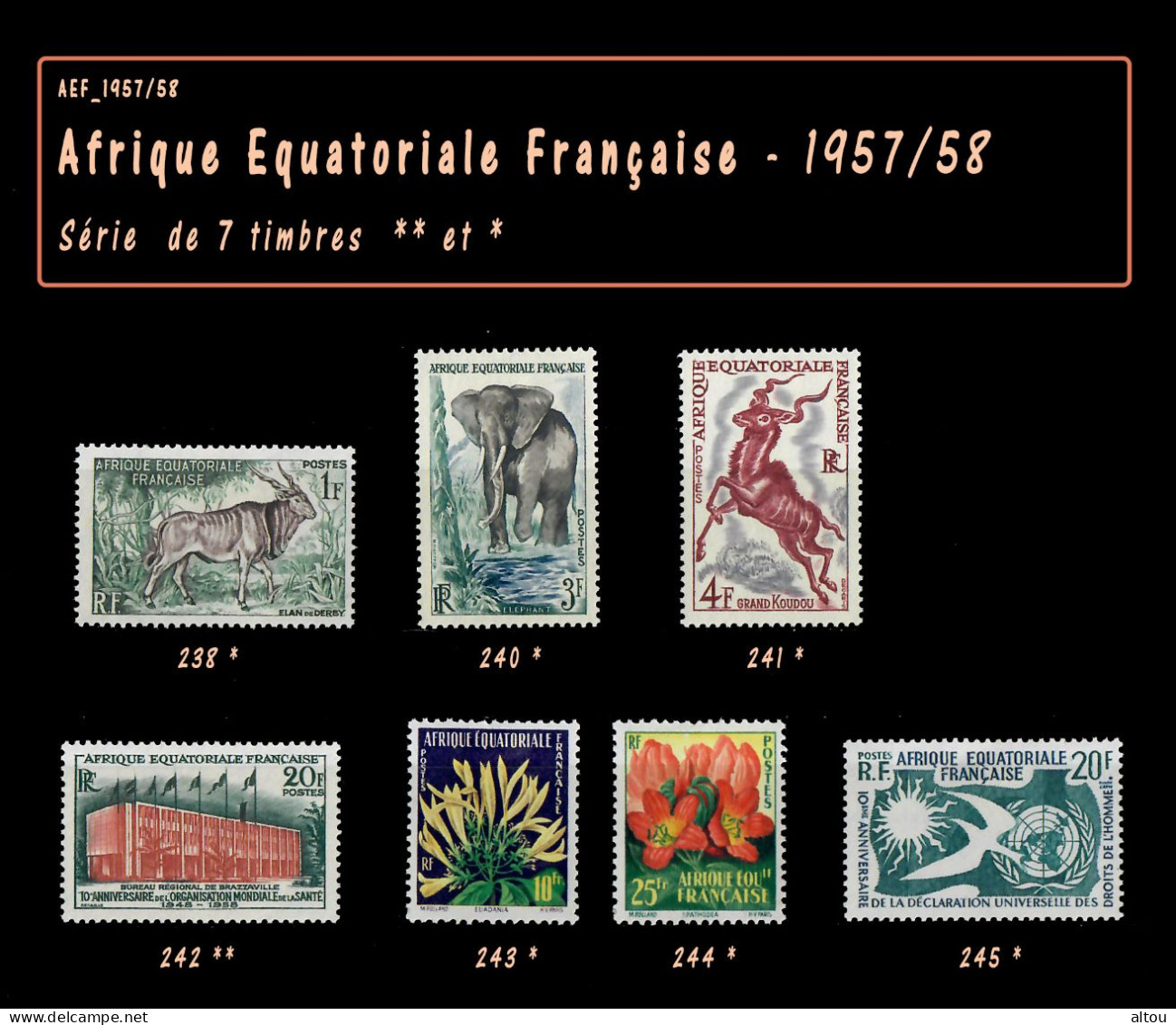 AEF - 1950/1958 - Lot De 17 Timbres ** Et *  Dont La Série Complète 232  à  235 - Nuevos