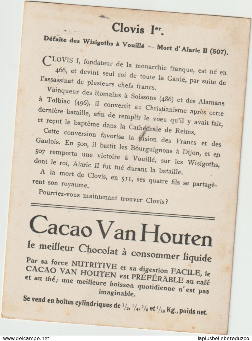 CHROMO - CACAO VAN HOUTEN - Devinette -  Les WISIGOTHS Battus à VOUILLE. Mort D'ALARIC II - Cherchez CLOVIS I - Van Houten