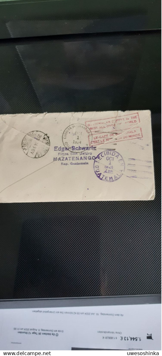 GUATEMALA -Brief 1924 Mit Gedruckter 2,50 Pesos-Briefmarke - Guatemala