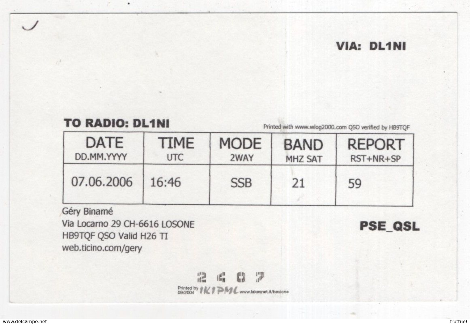 AK 221267 QSL - Switzerland - Losone - Radio-amateur