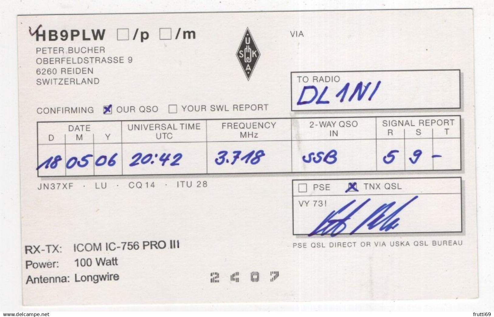 AK 221269 QSL - Switzerland - Luzern - Radio-amateur