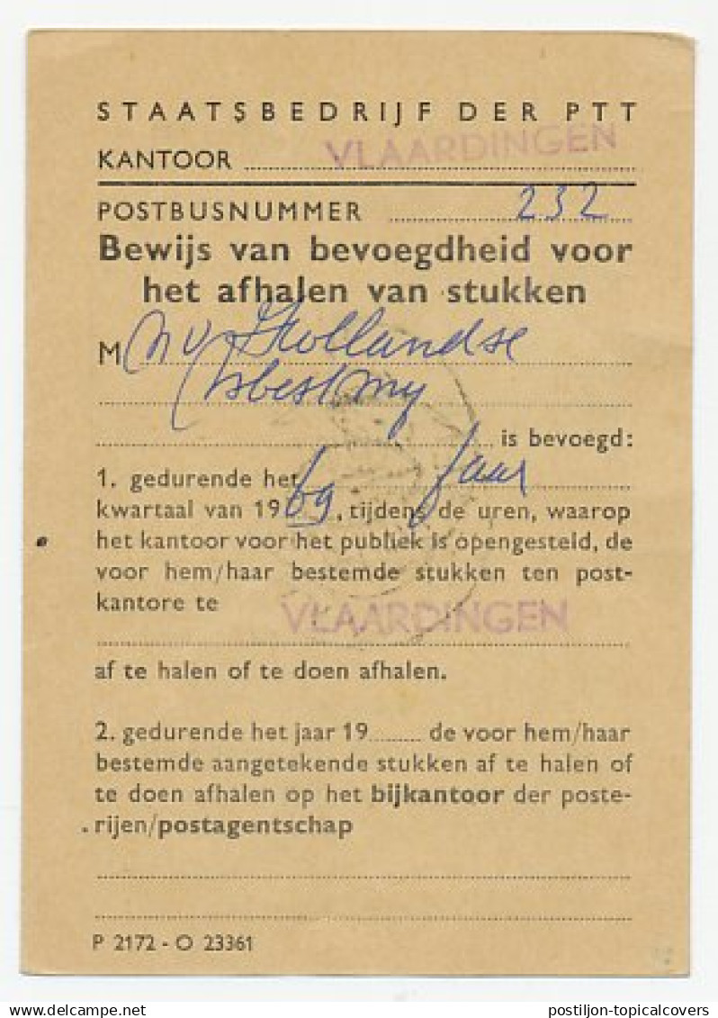 Em. Juliana Postbuskaartje Vlaardingen 1968 - Sin Clasificación
