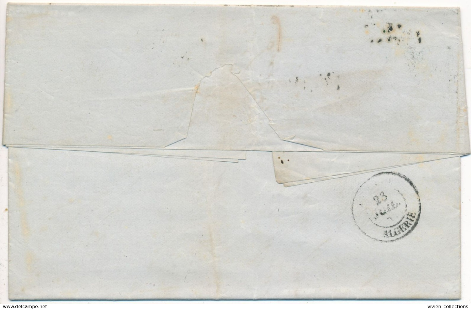 France Lettre 1857 De Alger PC N° 3710 (bureaux Supplémentaires) Pour Aumale Algérie - 1853-1860 Napoléon III
