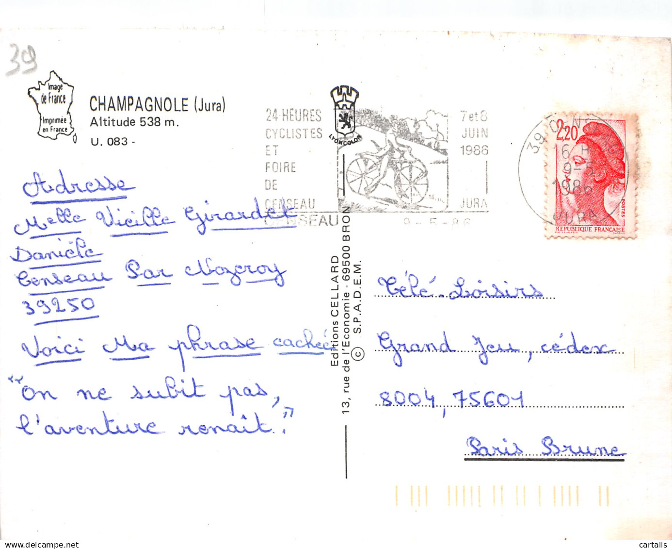 39-CHAMPAGNOLE-N°4130-D/0077 - Champagnole