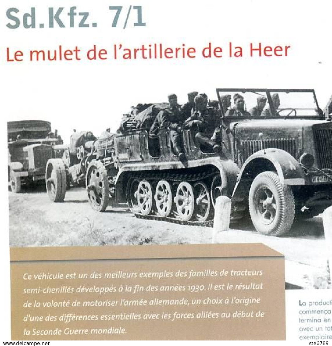 PANZER N° 2 Blindé Flakvierling Sd.Kfz 7/1 , Panzer Division , Invasion France , Blindés Allemands Seconde Guerre - Frans