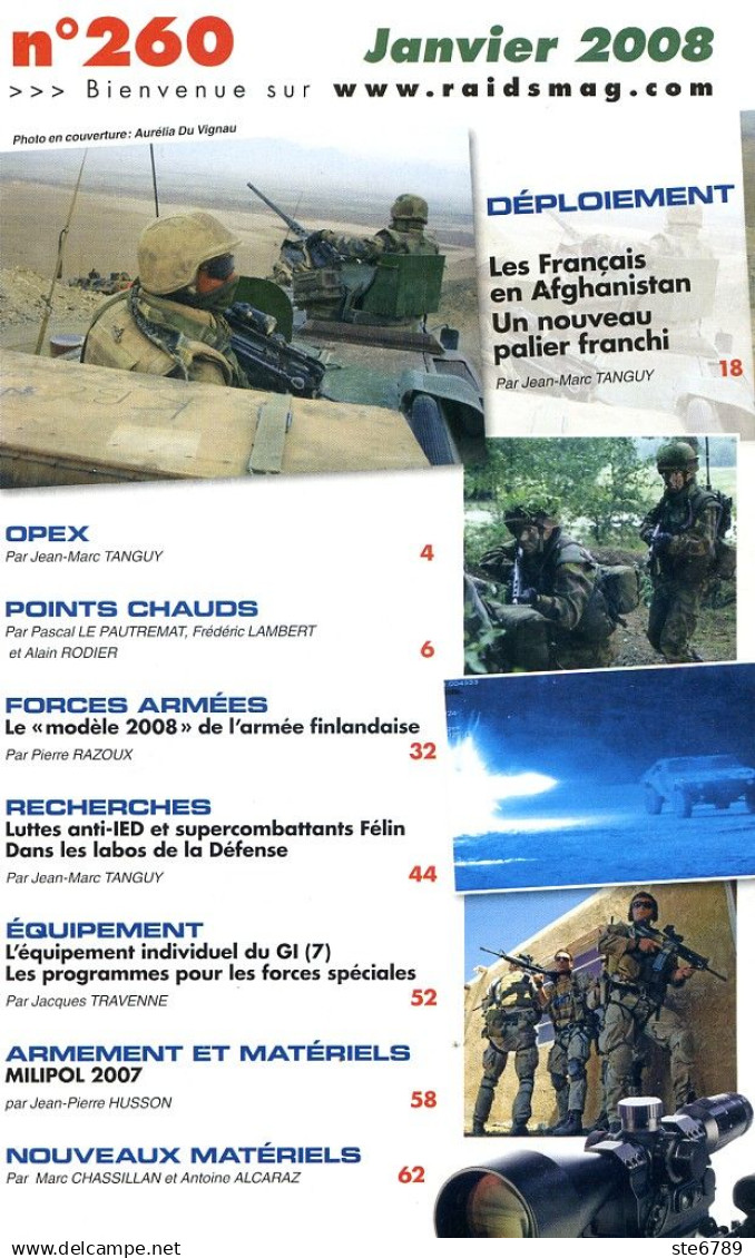 Revue RAIDS N° 260 Militaria Afghanistan Français Au Coeur De La Poudrière - Französisch