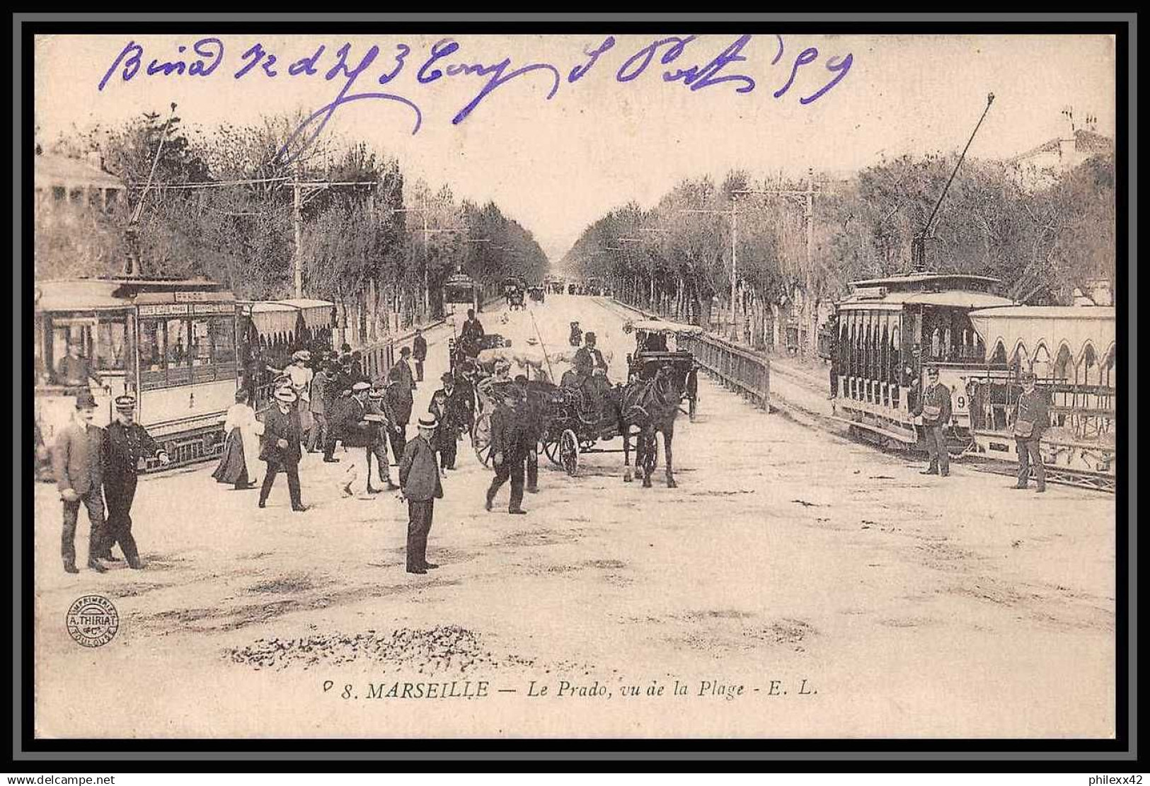 7214/ Carte Postale Marseille Prado (postcard) Guerre 1914/1918 Pour Wassy Haute Marne 1916 - WW I