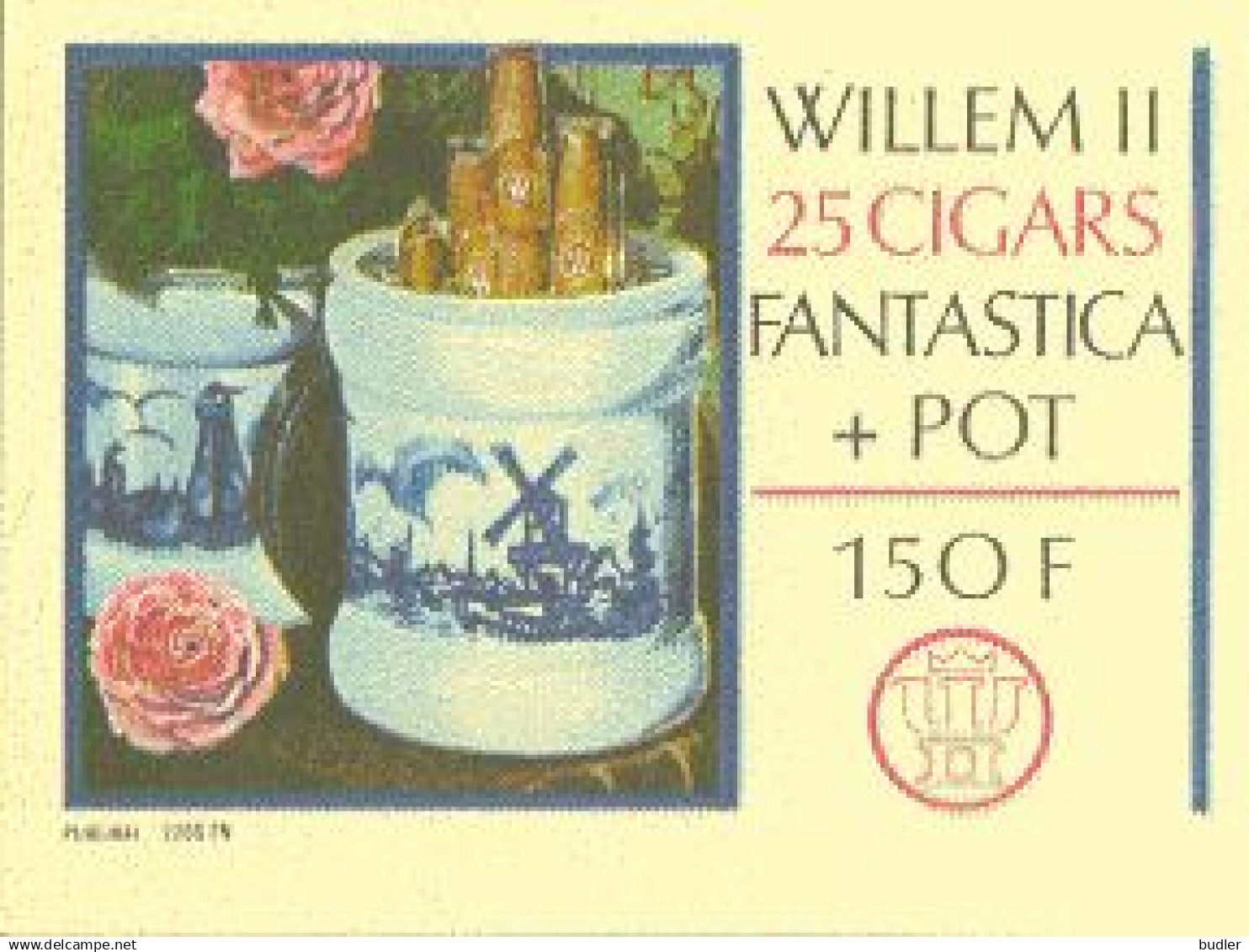 PUBLIBEL 2265** : (WILLEM II) : ROKEN,FUMER, SMOKE,  SIGAAR,CIGARE,CIGAR,ROOS,ROSE,MOLEN,MOULIN,MILL, - Publibels