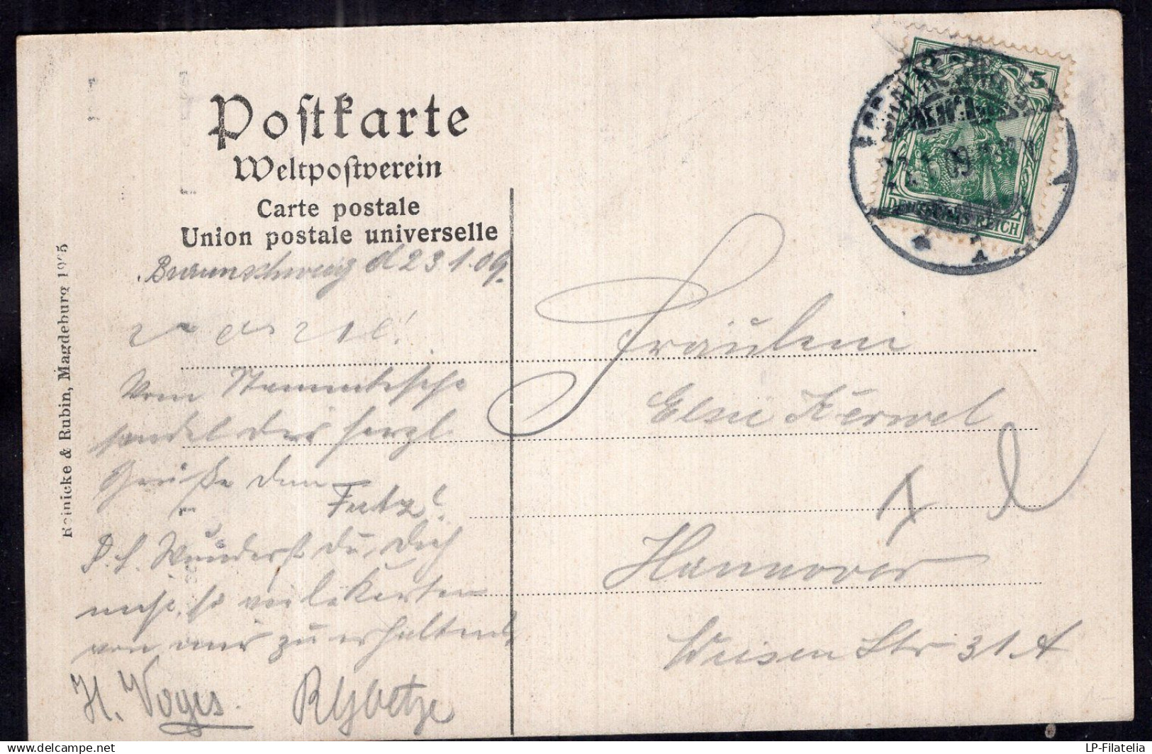 Deustchland - 1909 - Braunschweig - Löbbeckes Insel - Braunschweig