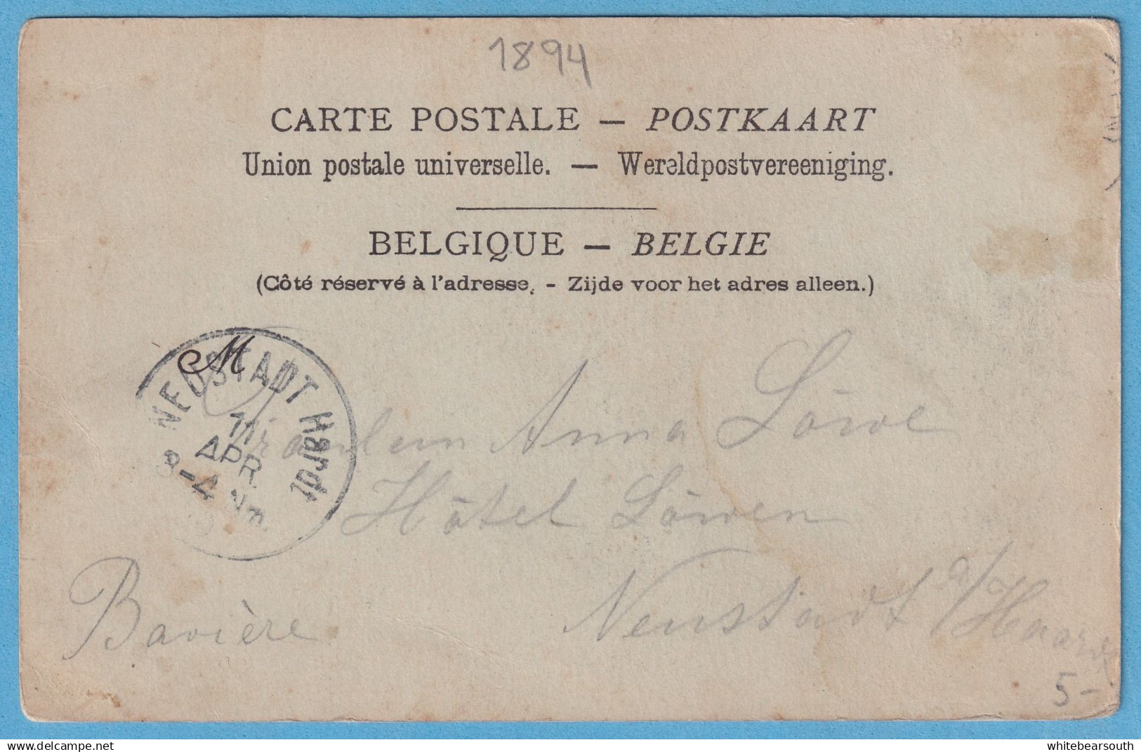 1894 BELGIUM BÉLGICA ANVERS LE THÉATRE FLAMAND RARE POSTCARD - Antwerpen