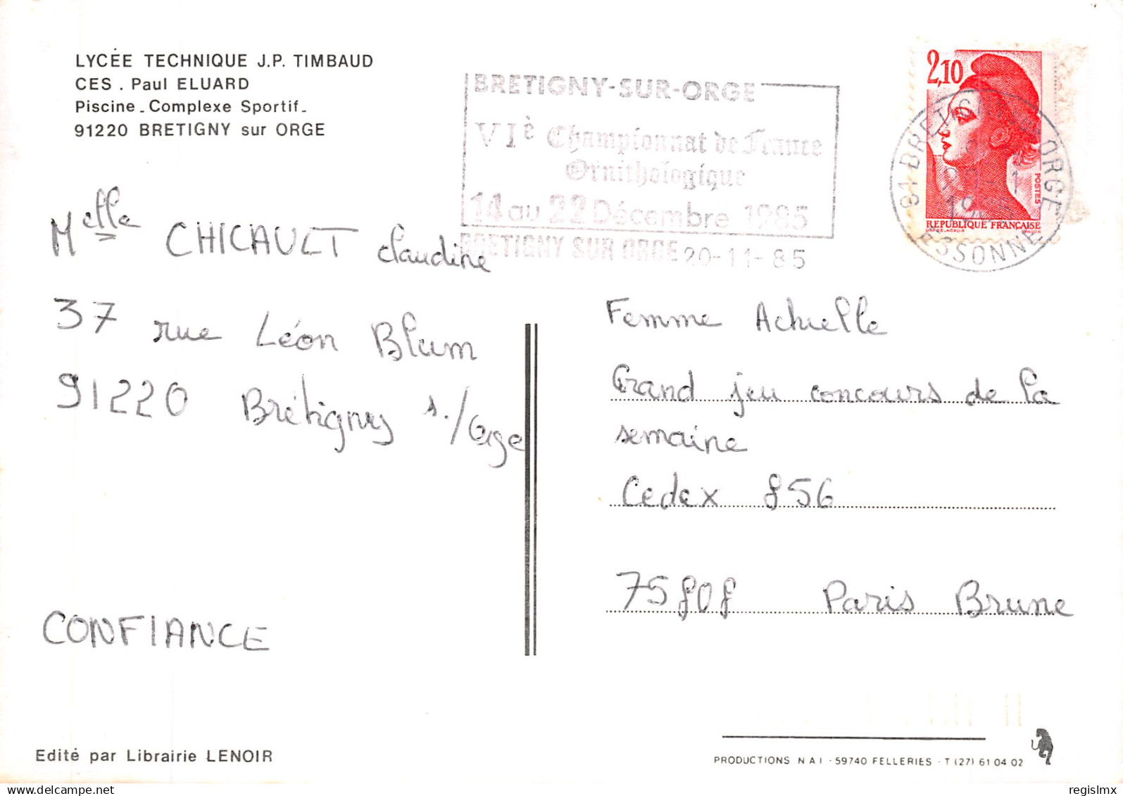 91-BRETIGNY SUR ORGE-N°T2167-D/0017 - Bretigny Sur Orge