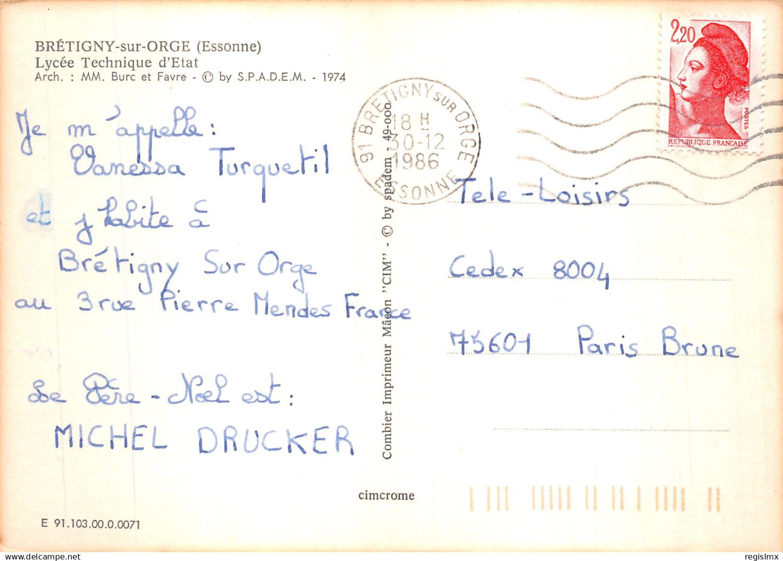 91-BRETIGNY SUR ORGE-N°T2167-B/0315 - Bretigny Sur Orge