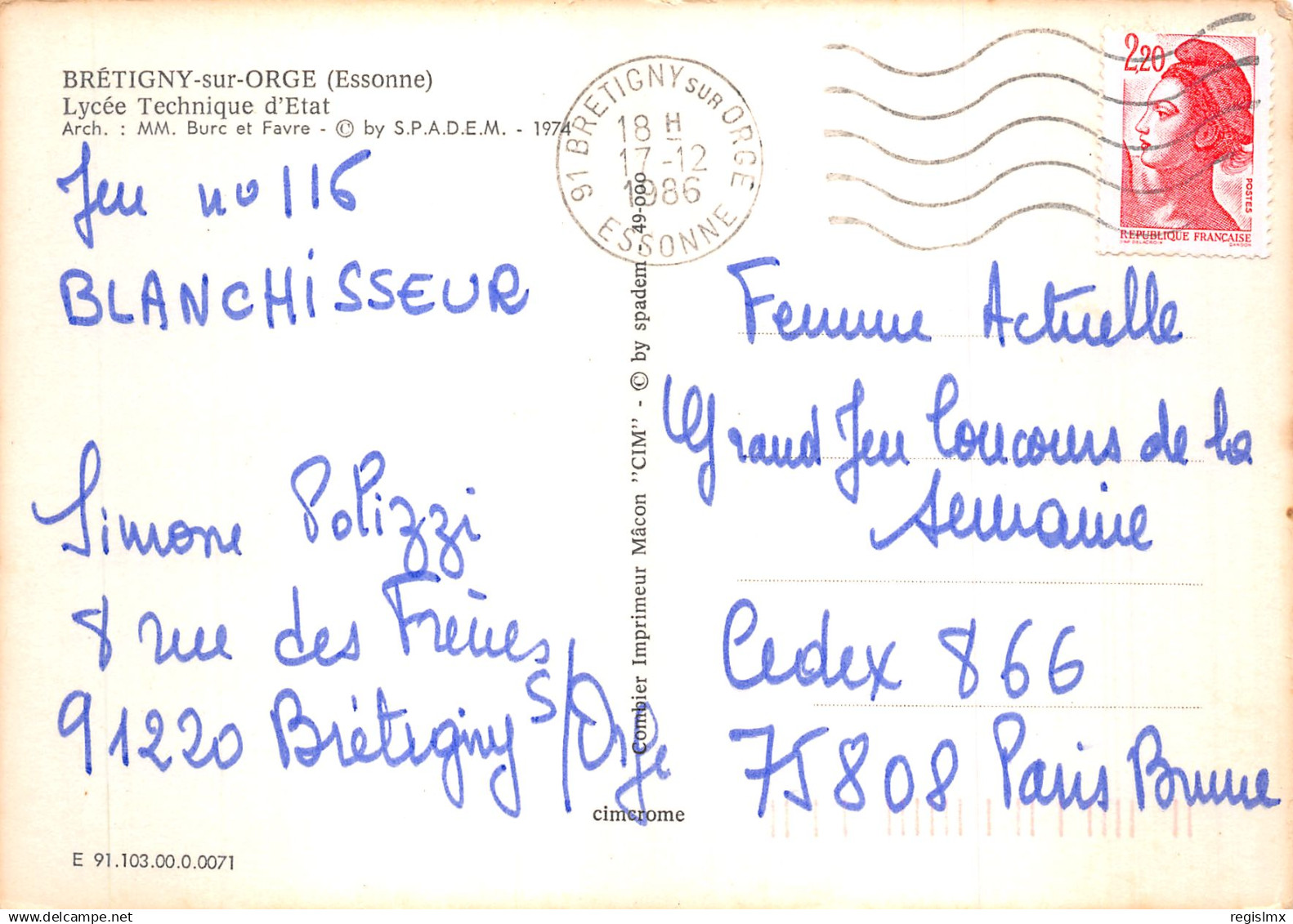 91-BRETIGNY SUR ORGE-N°T2180-C/0025 - Bretigny Sur Orge