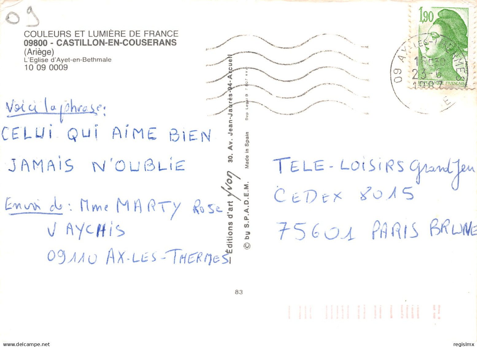 09-CASTILLON EN COUSERANS-N°T2182-D/0147 - Sonstige & Ohne Zuordnung