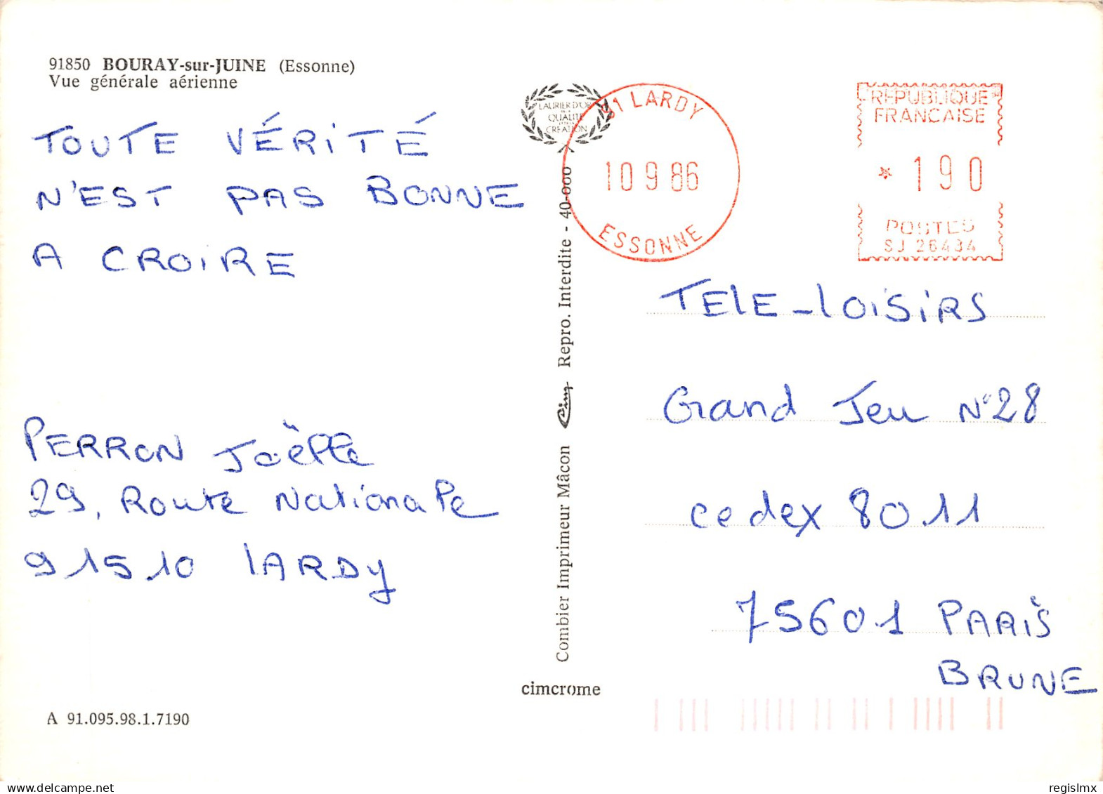 91-BOURAY SUR JUINE-N°T2183-C/0053 - Other & Unclassified