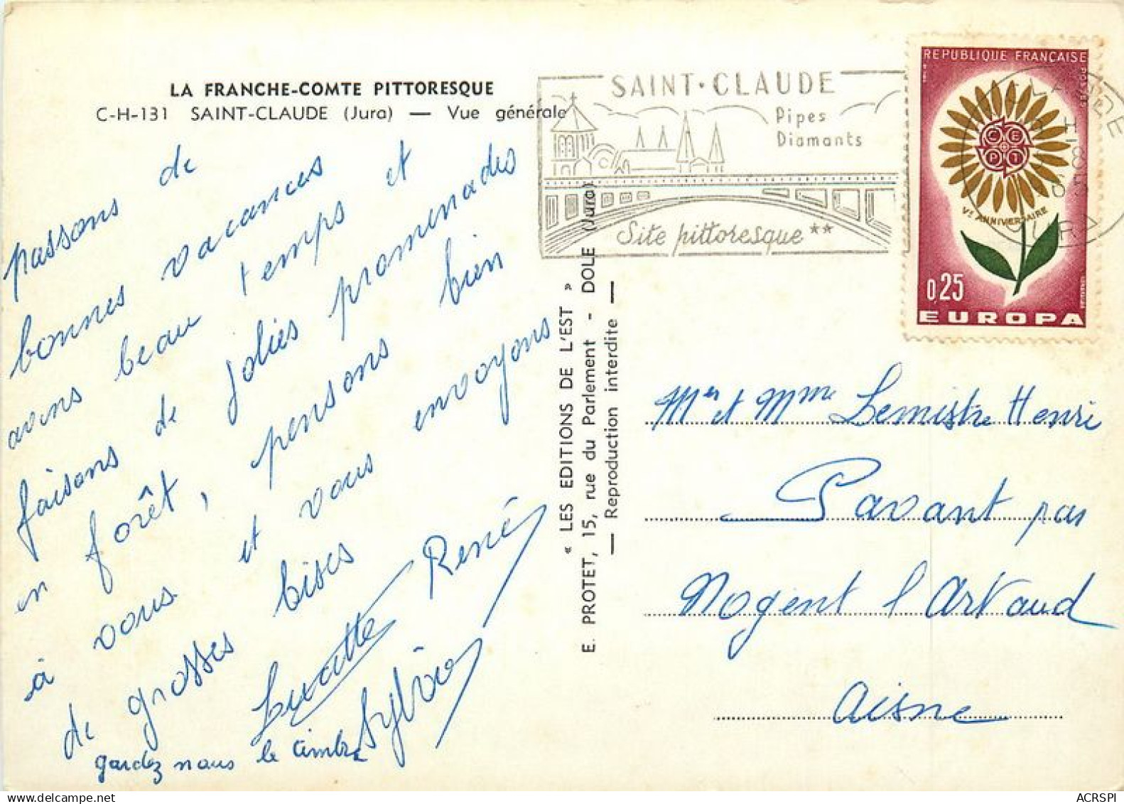 SAINT CLAUDE Vue Generale  4 (scan Recto-verso)MA1914Ter - Saint Claude