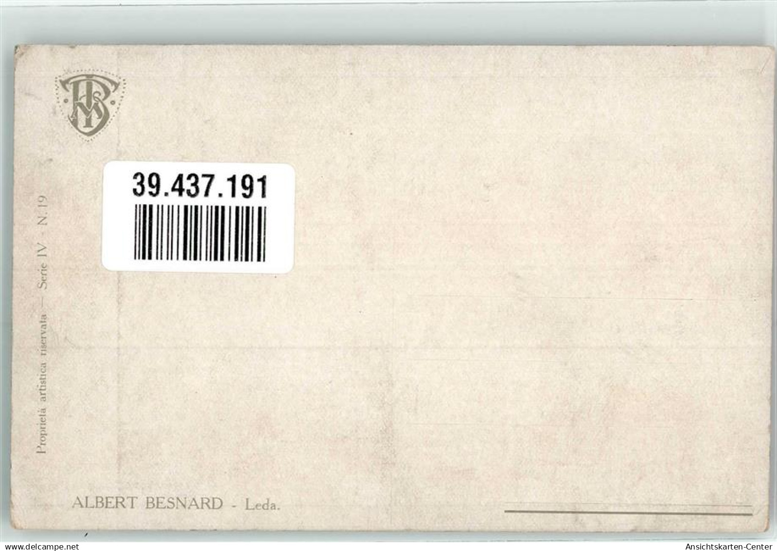 39437191 - Sign.Besnard Albert Leda Schwan TPM Serie IV Nr.19 - Lapinot