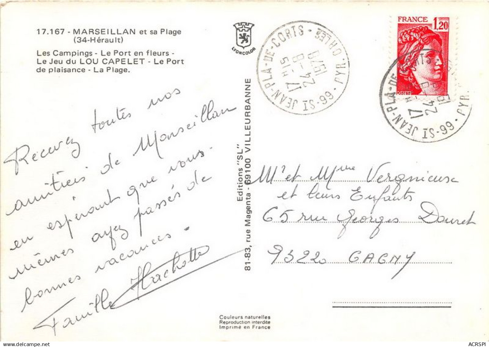 MARSEILLAN Et Sa Plage Les Campings Le Port En Fleurs Le Jeu Du LOU CAPELET 14(scan Recto-verso) MA1934 - Marseillan