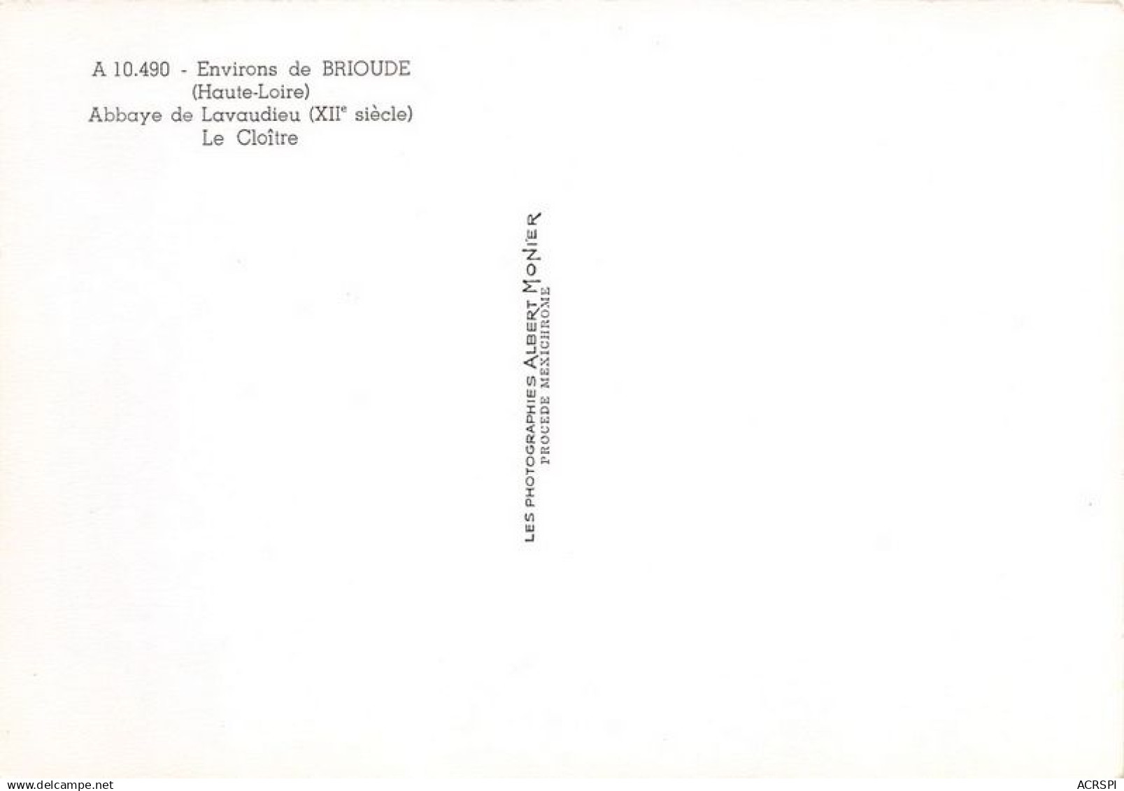 BRIOUDE Abbaye De Lavaudieu Le Cloitre 15(scan Recto-verso) MA1940 - Brioude