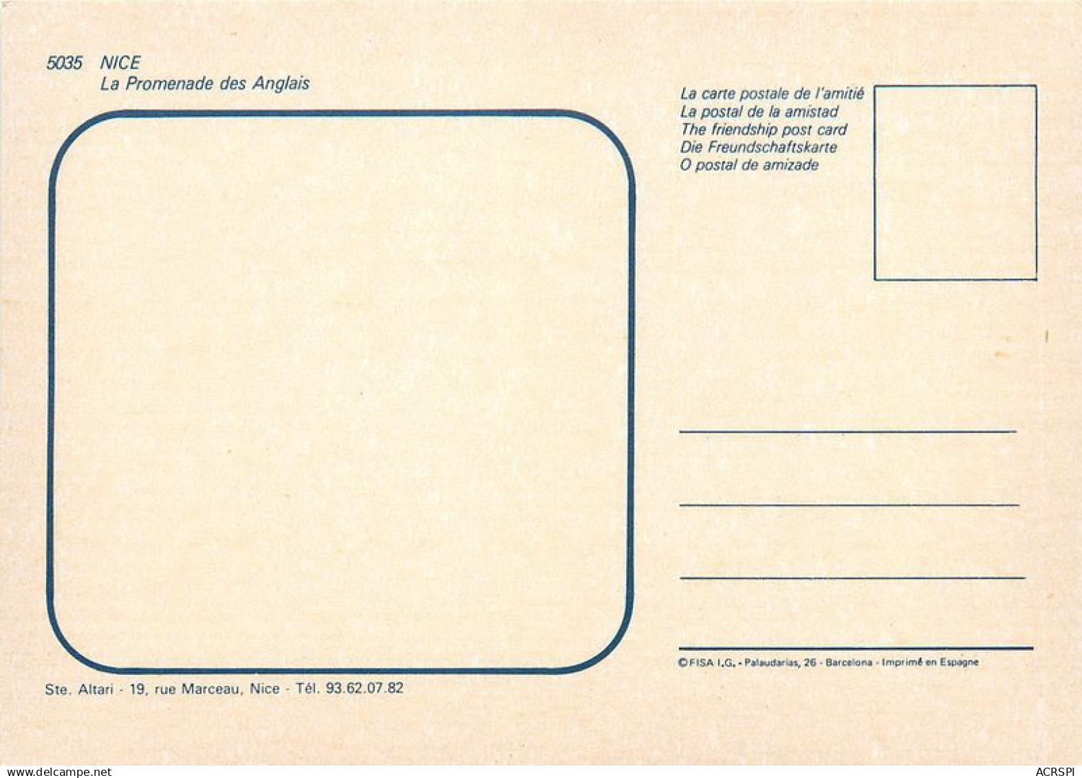 NICE Vue Generale 10  (scan Recto-verso)MA1935Ter - Szenen (Vieux-Nice)