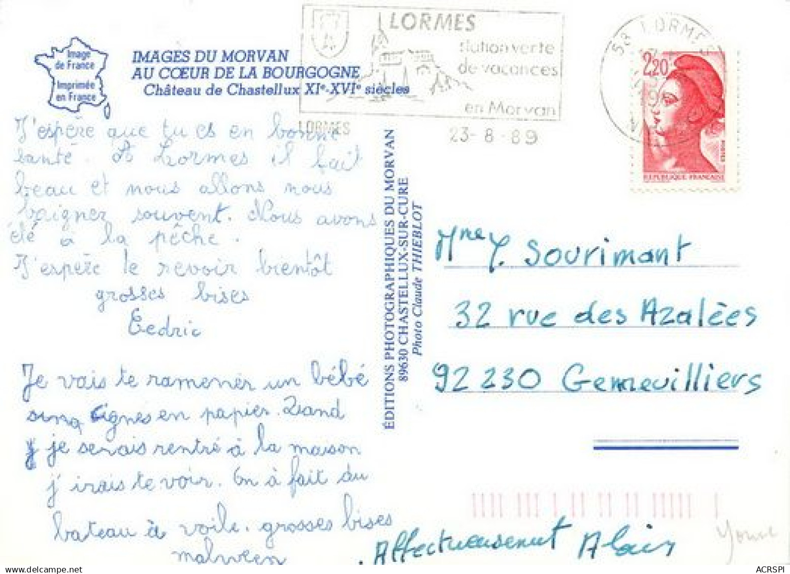 Le Château De Chastellux-sur-Cure  46  (scan Recto-verso)MA2032Bis - Auxerre