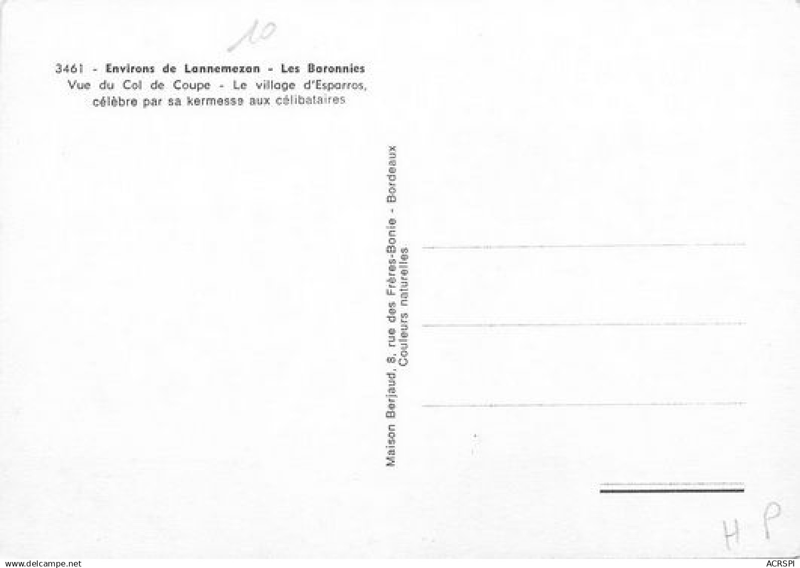 ESPARROS Col De La Coupe Lannemezan Les Baronnies Vue Generale 37 (scan Recto-verso)MA2037Ter - Lannemezan