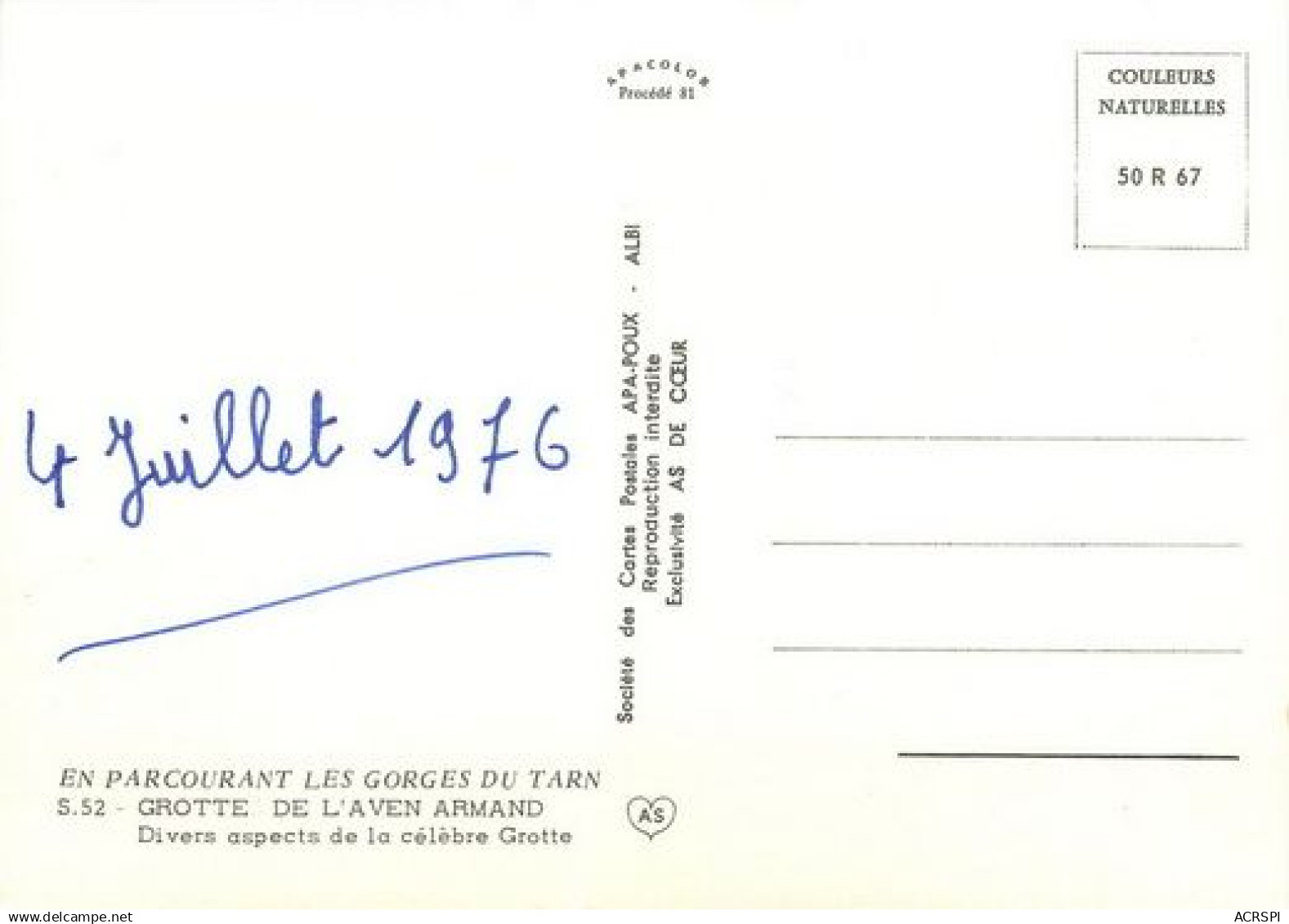 AVEN ARMAND Grotte Célèbre 49  (scan Recto-verso)MA2048Ter - Marvejols