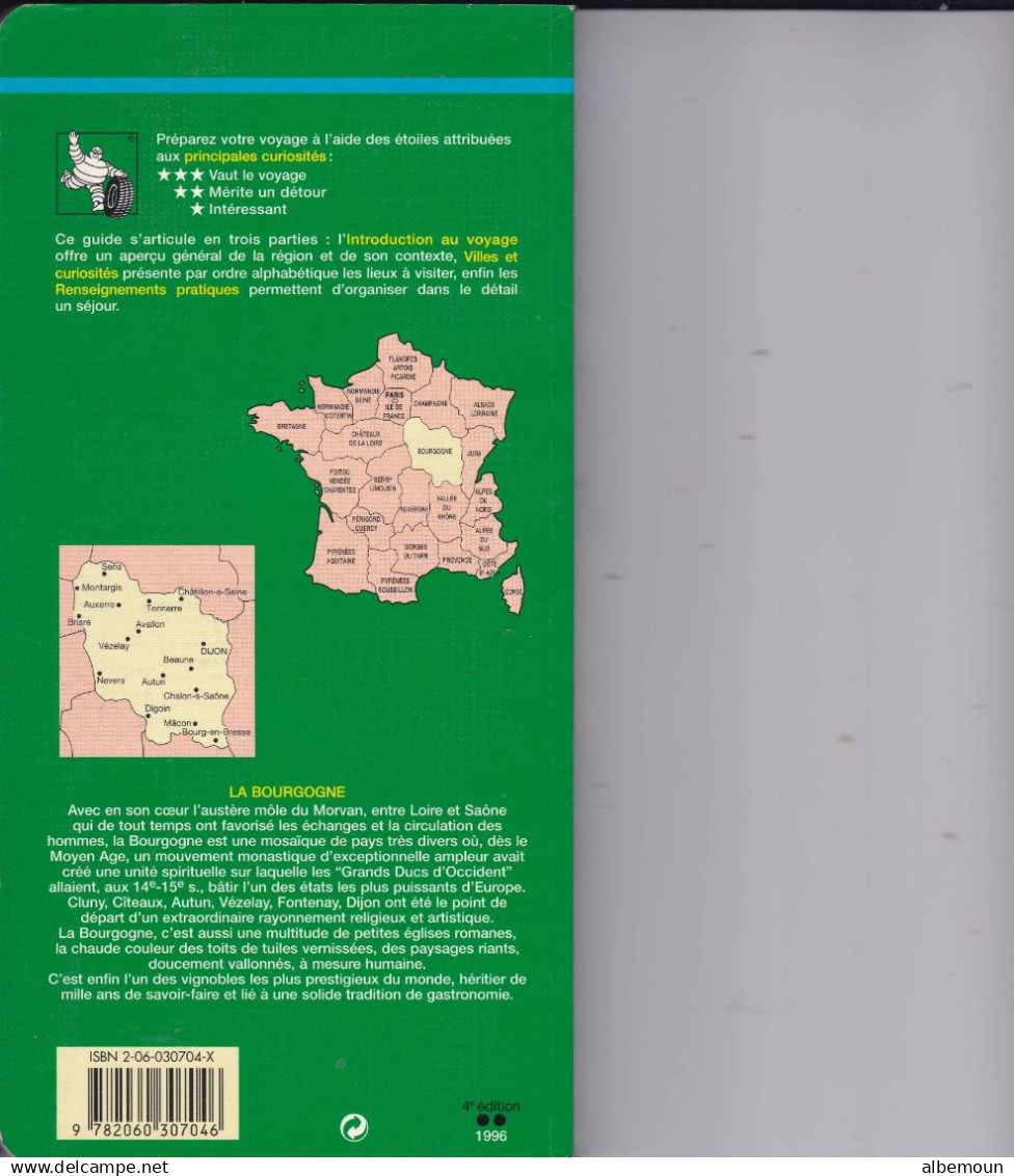 Bourgogne - Morvan  Guide Vert Michelin  Bon état Edition 1996 - Roadmaps