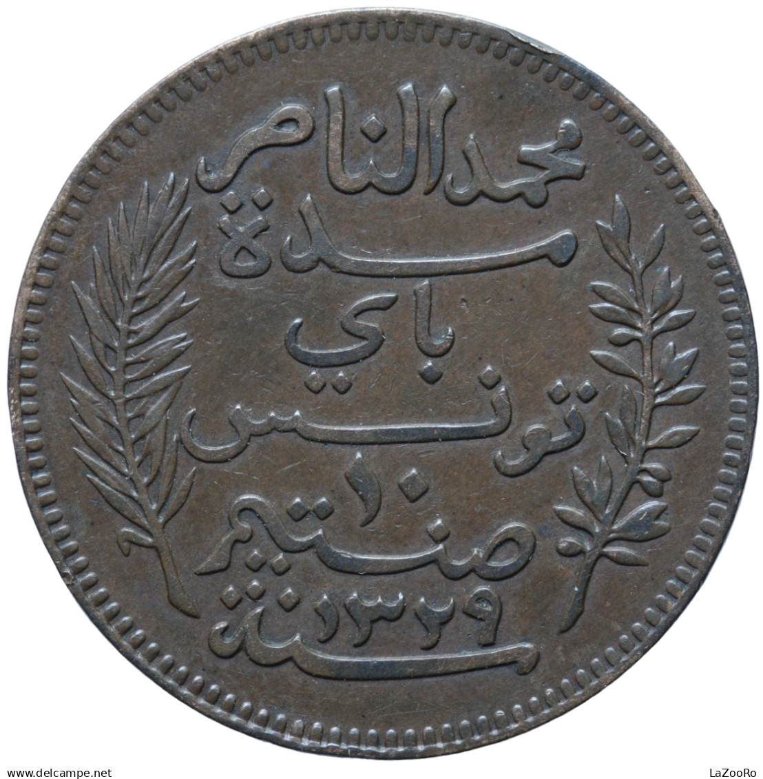 LaZooRo: Tunisia 10 Centimes 1911 VF - Tunesië