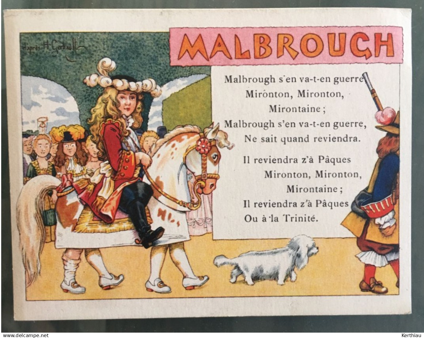 3 Chromos... L'alcool De Menthe Ricqlès: Malbrough - Papa, Les P'tits Bateaux; Le Roy Dagobert. - Other & Unclassified