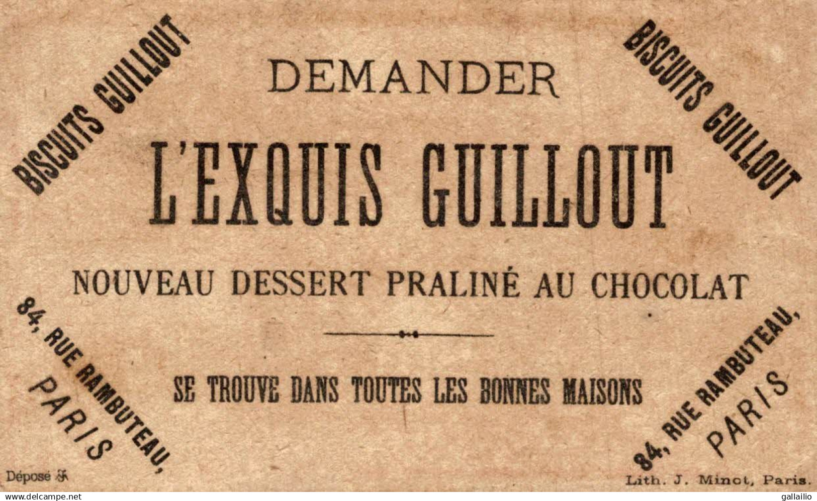 CHROMO BISCUITS GUILLOUT TOURNIQUET HYDRAULIQUE AVEC DEUX EPINGLES A CHEVEUX - Autres & Non Classés