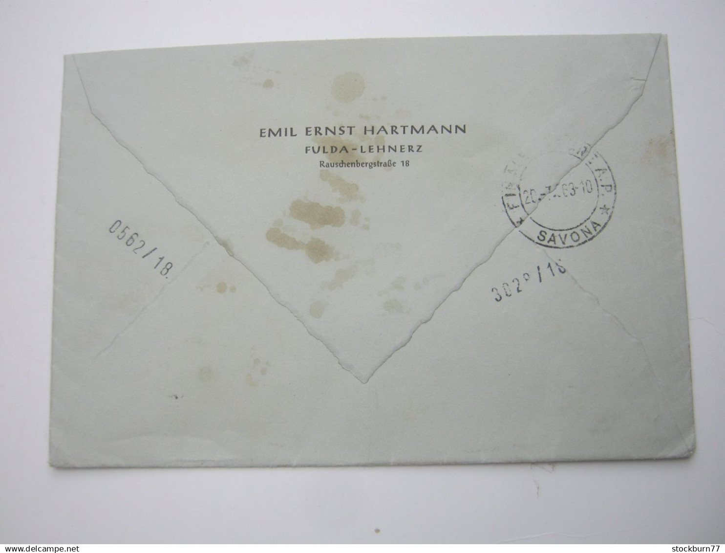 1963 , 20 Pfg. Rotes Kreuz , 5 Mal Auf Auslands-Eilbrief Aus Fulda , Mit Ankunftstempel - Covers & Documents