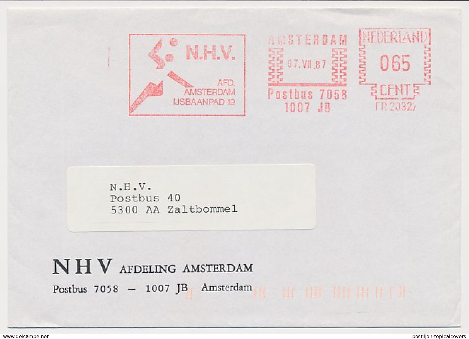 Meter Cover Netherlands 1987 Dutch Handball Association - Altri & Non Classificati