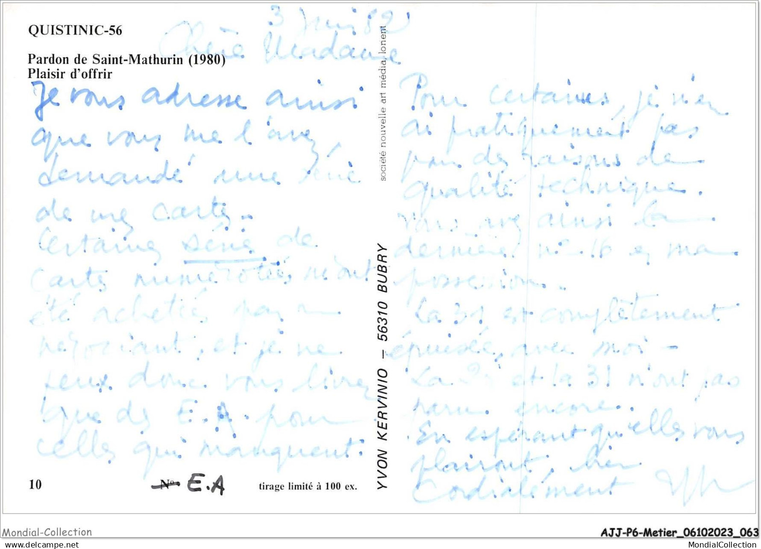 AJJP6-0538 - METIER - QUISTINIC - PARDON DE SAINT-MATHURIN - PLAISIR D'OFFRIR  - Andere & Zonder Classificatie