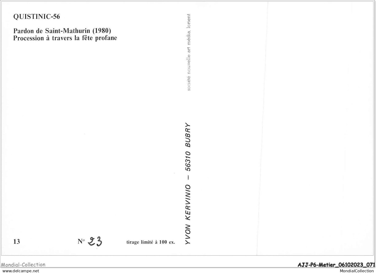 AJJP6-0542 - METIER - QUISTINIC - PARDON DE SAINT-MATHURIN - PROCESSION A TRAVERS LA FETE PROFANE  - Altri & Non Classificati