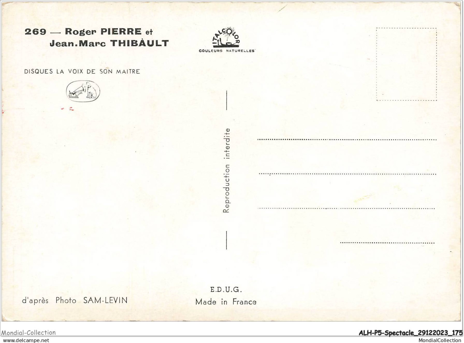 ALHP5-0350-SPECTACLE - ROGER PIERRE ET JEAN MARC THIBAULT - Künstler