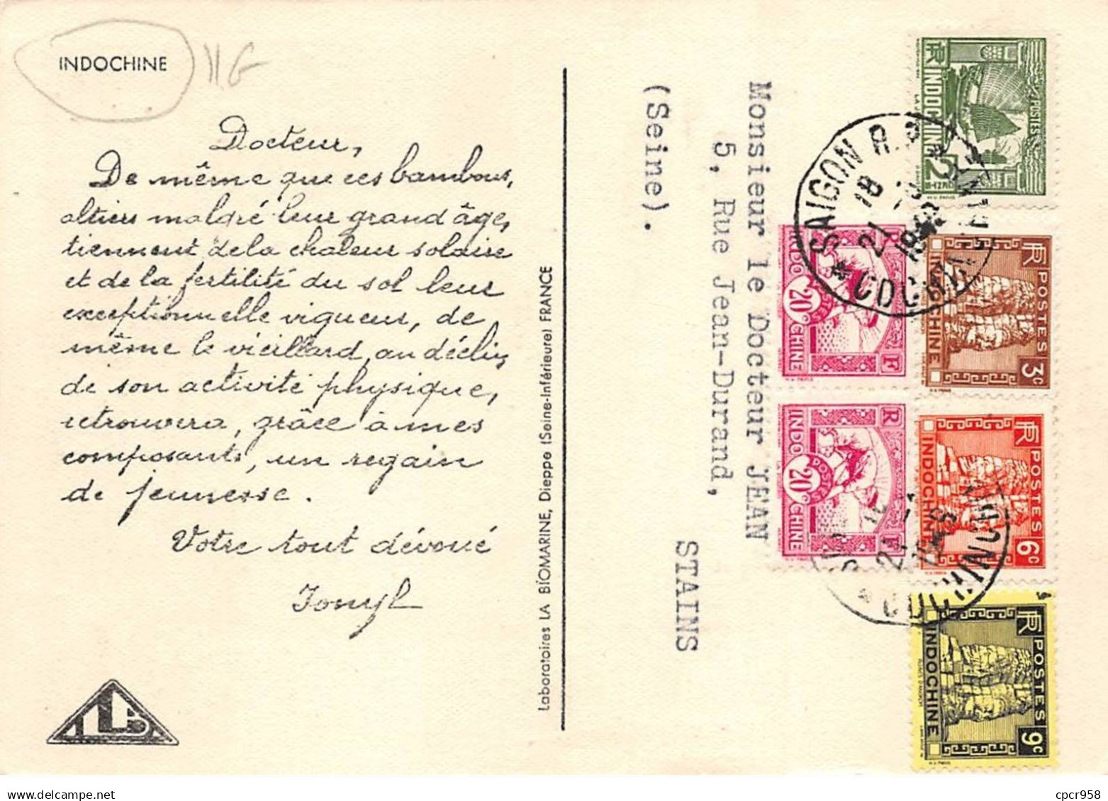 Viêt-Nam - N°77288 - Indochine - Bosquet D'arbres - Carte Avec De Beaux Timbres - Vietnam