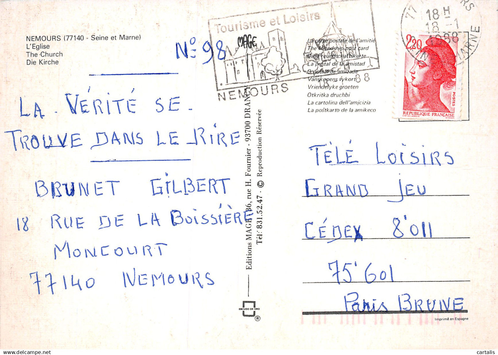 77-NEMOURS-N°4139-D/0011 - Nemours