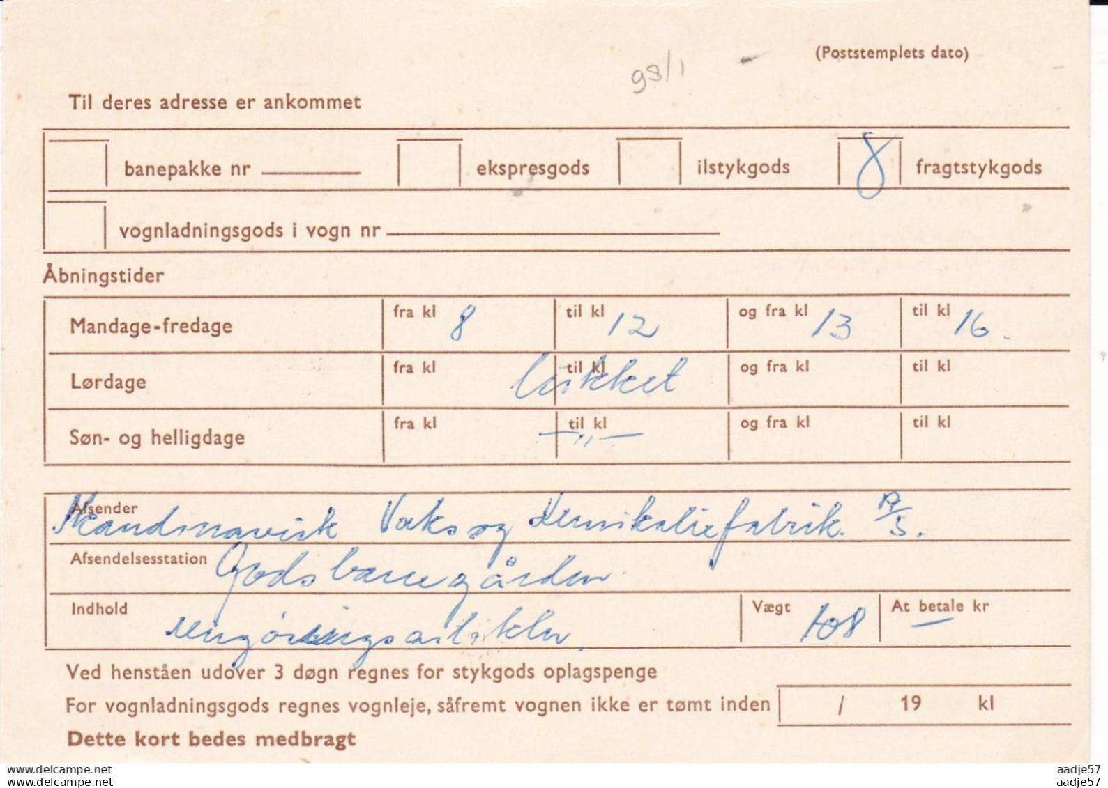1967. DANMARK DANSKE STATSBANER. BREVKORT. 40 ØRE FREDERIK - Postal Stationery