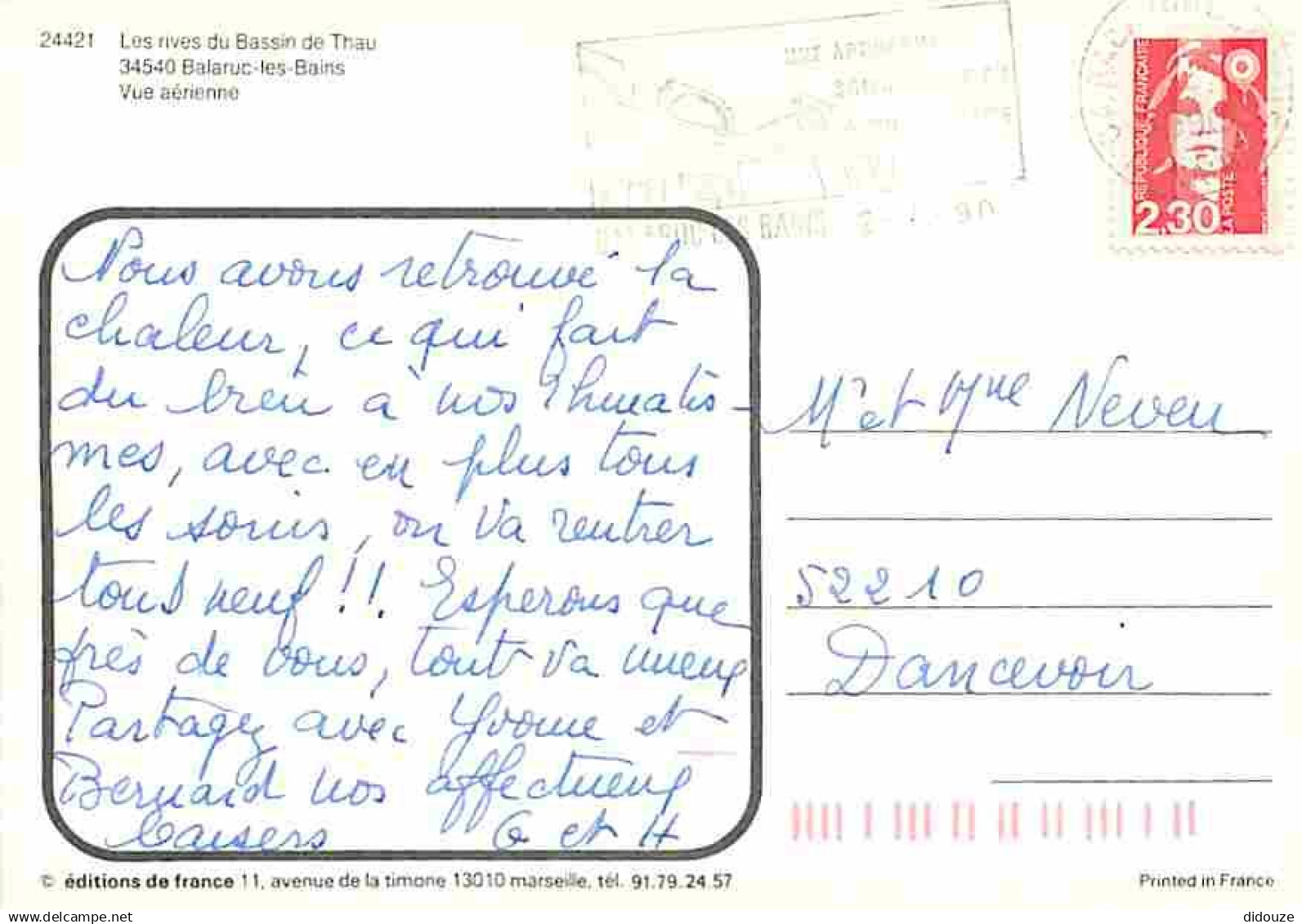 34 - Balaruc Les Bains - Vue Aérienne - Flamme Postale De Balaruc Les Bains - CPM - Voir Scans Recto-Verso - Other & Unclassified