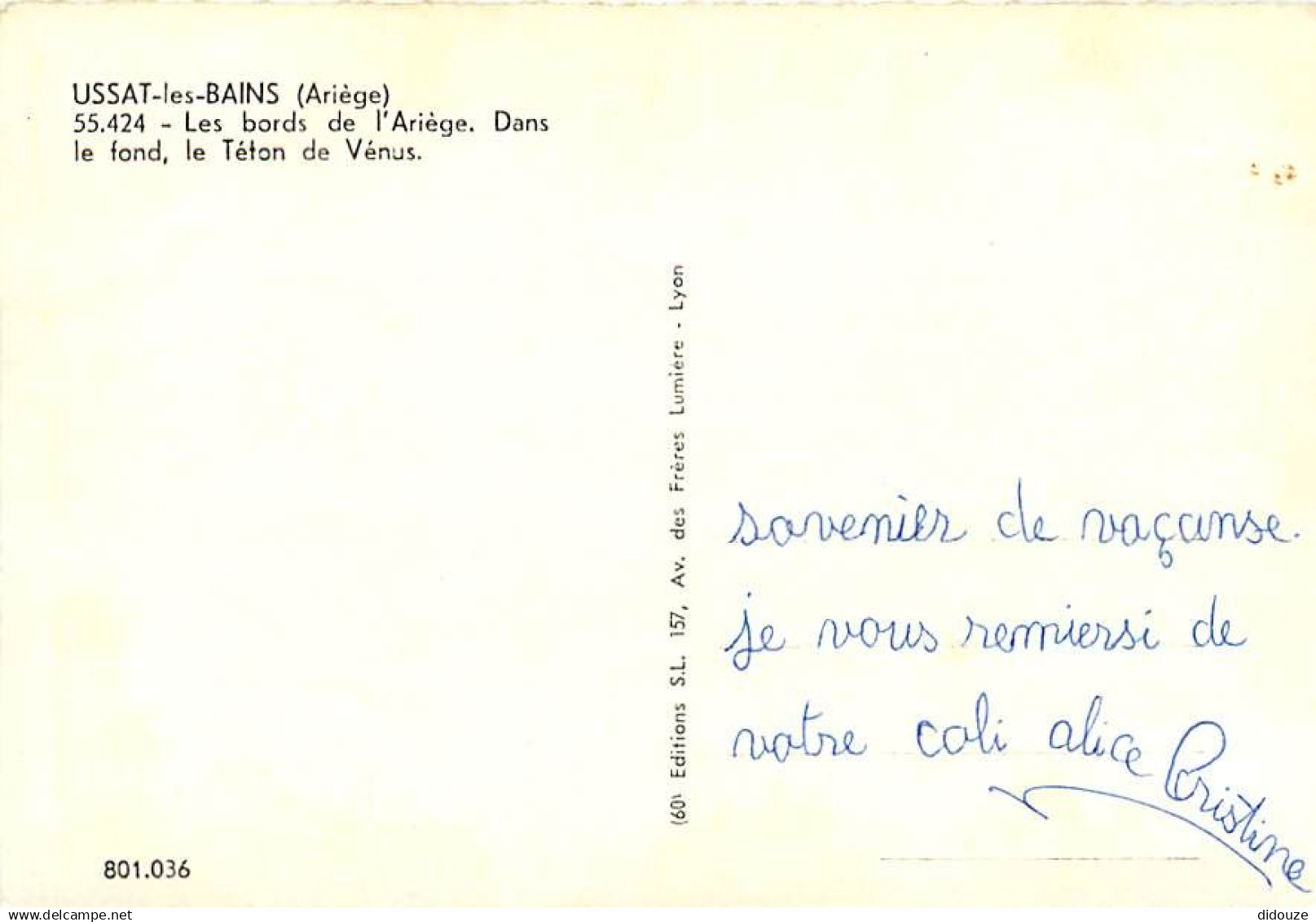 09 - Ussat Les Bains - Les Bords De L'Ariège. Dans Le Fond, Le Téton De Vénus - CPM - Voir Scans Recto-Verso - Other & Unclassified