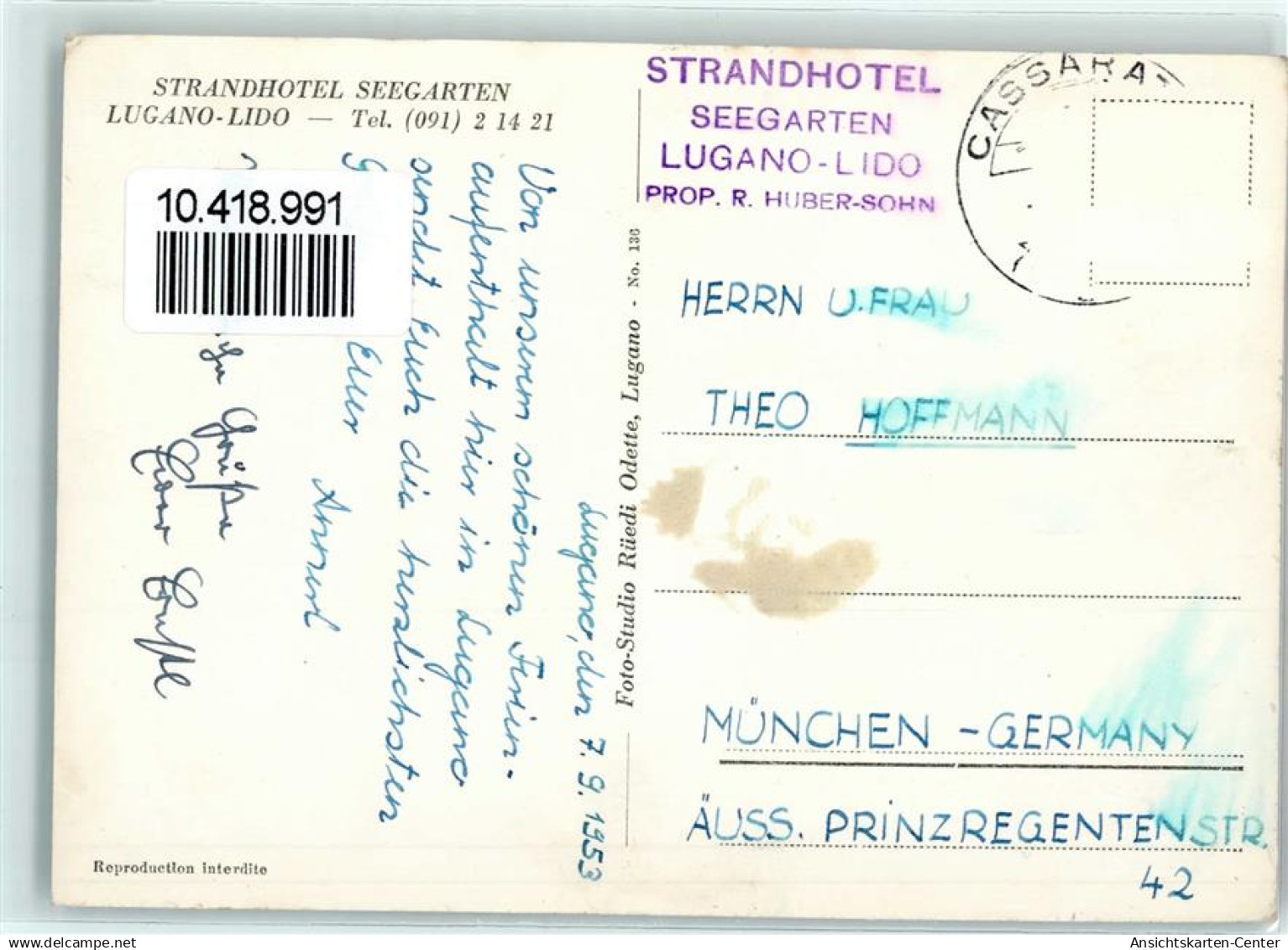 10418991 - Lugano - Andere & Zonder Classificatie