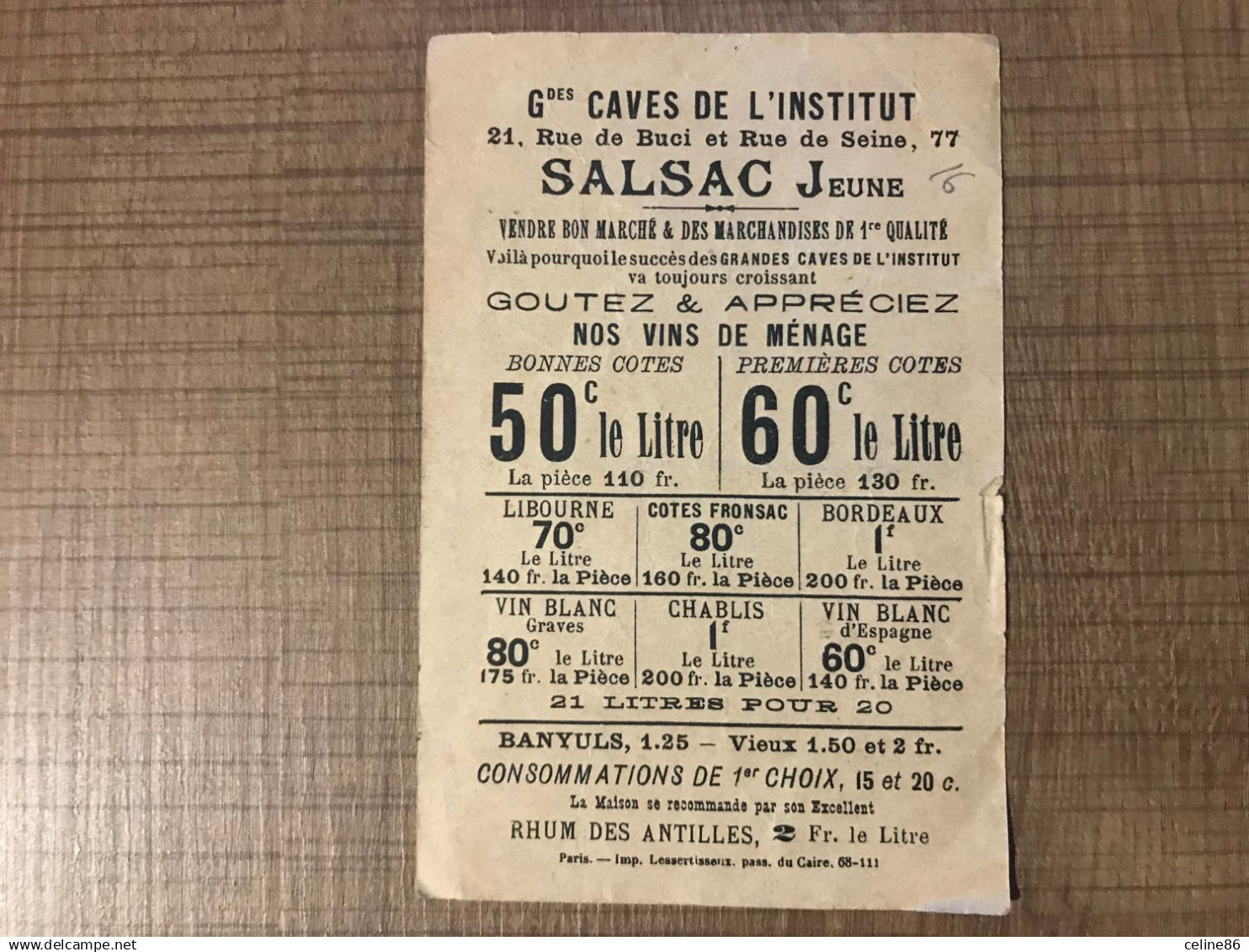 SALSAC Jeune Grandes Caves De L'institut Le Ménétrier - Otros & Sin Clasificación