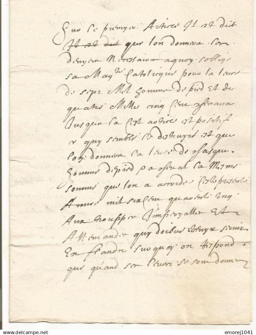 Lettre Ancienne Signée Par Louis De Bourbon, Henri De Lorraine Et Henri De La Tour - Historische Dokumente