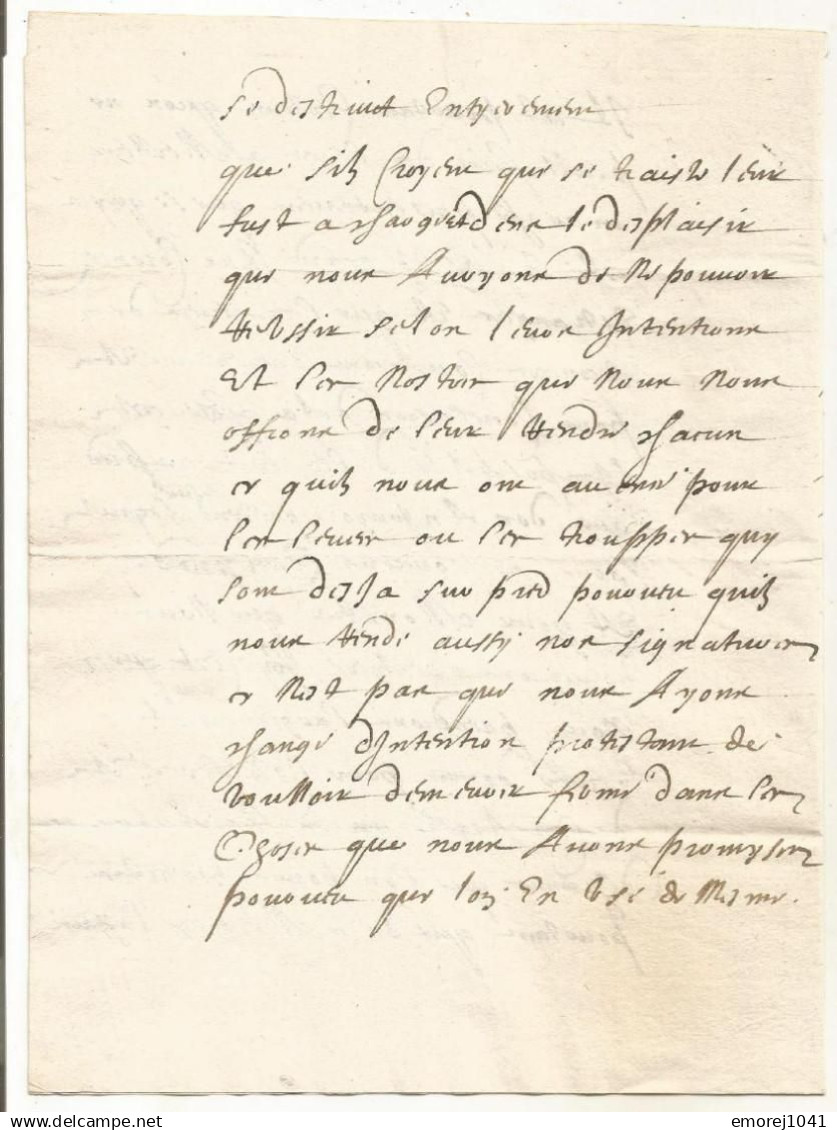 Lettre ancienne signée par Louis de Bourbon, Henri de Lorraine et Henri de La Tour